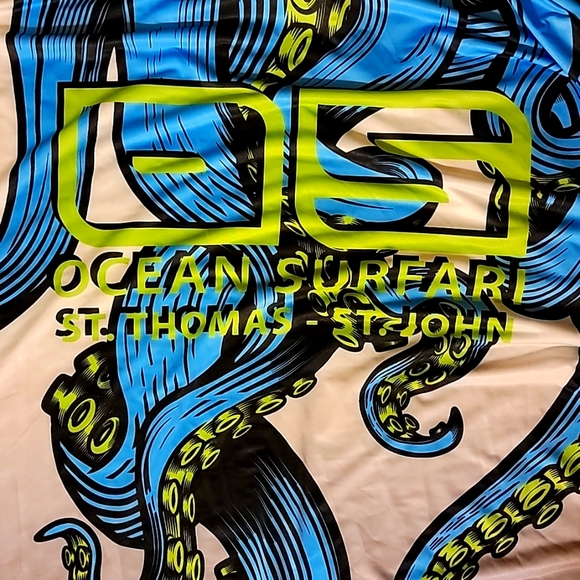 XXL Ocean Safari Squid Octapus Kraken Dynamic Blue Green Gray Long Sleeve Shirt - Picture 8 of 13